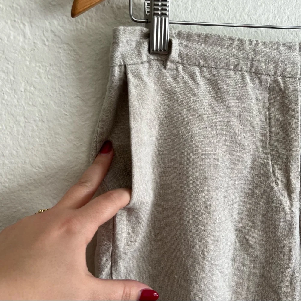 Zara 100% Linen Cream Dress Trouser Pant Sz 6